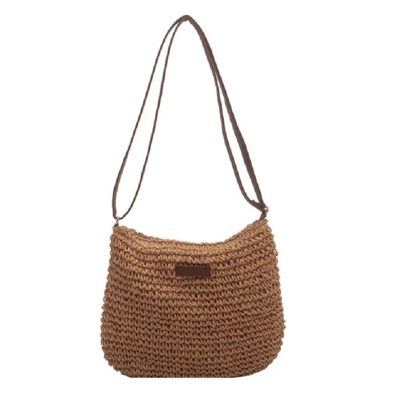Ladies Fashion Summer Straw Crossbody Bag Women Beach Holiday Shopping Woven Shoulder Handbag Messenger Purses For Women Bags