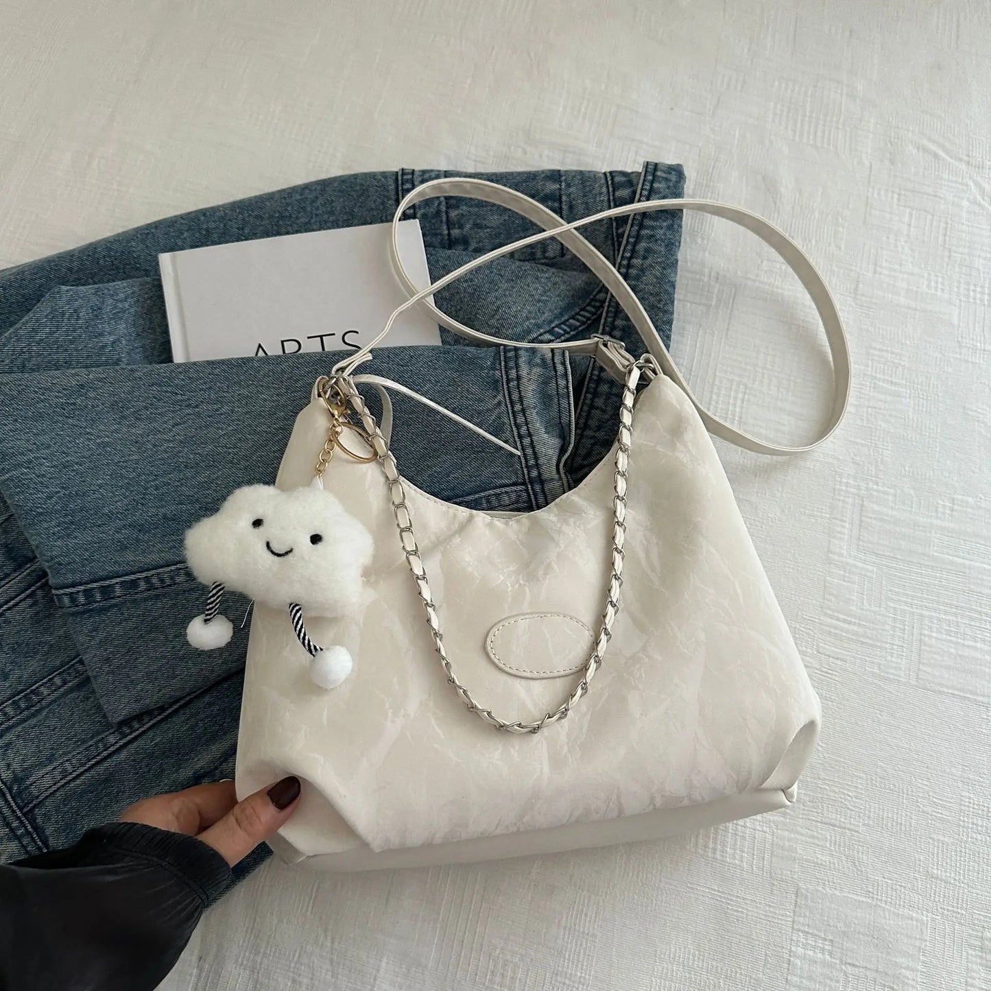 New Summer Chain Commuting Bag, Casual Student Soft Face Large Capacity Bag for Women, Fashion Single Shoulder Crossbody Bags