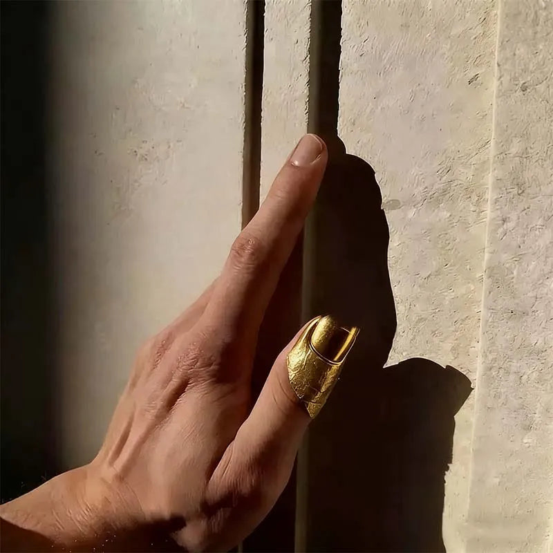 Fashion Metal Irregular Texture Finger Rings for Men Women Punk Hip Hop Gold Silver Color Geometric Knuckle Ring Jewelry Gifts