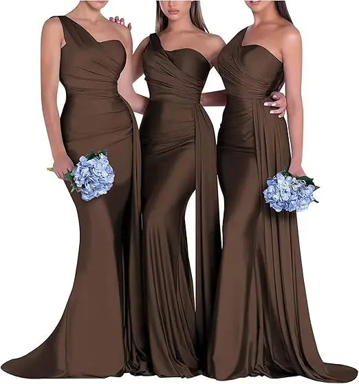 One Shoulder Mermaid Bridesmaid Dresses Corset Back Formal Evening Party Gowns 2026 Prom Graduation Dress Customized