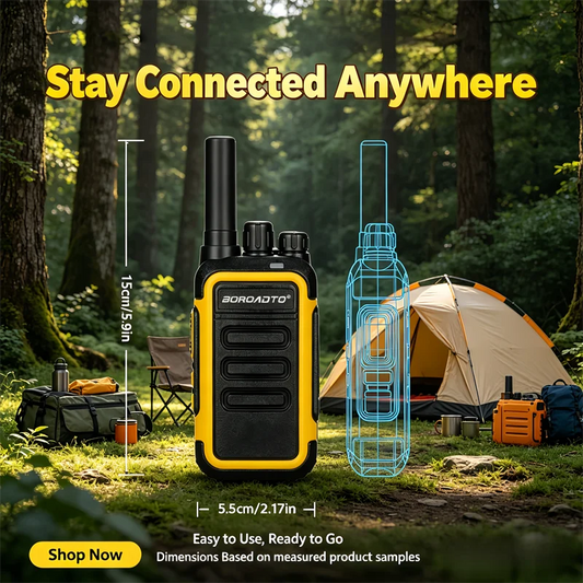 Portable 2PCS Mini Walkie Talkie UHF 400-470MHz Type-C USB Charging VOX 16CH Long Range Two Way Radio for Camping Hotel Hunting