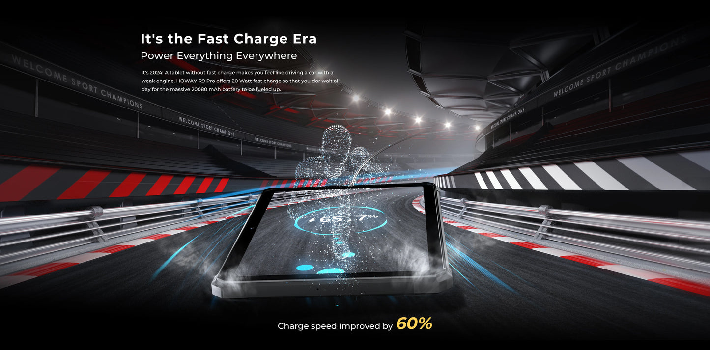 HOTWAV R9 Pro Global Dual 4G Rugged Tablet 11'' FHD+ 2K Large Display 20080mAh Massive Battery 20W Fast Charging Pad Android 14 6GB RAM 256GB ROM/2TB Expansion 64MP+16MP Camera Global 4G Tablet PC With Super Camping Light