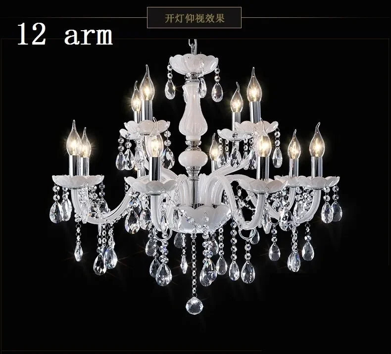 Vintage Elegant Ceiling Lamps Crystal Lustre Chandelier Living Room Dining Table Light Led Hanging Chandelier Home Appliance