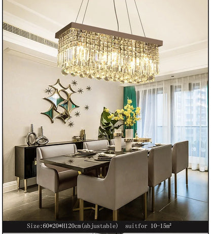 LED Crystal Chandelier Modern Dining Pendant Home Lamp Hanging Living Woonkamer Dining Room Household Lights For Bedroom Kitchen