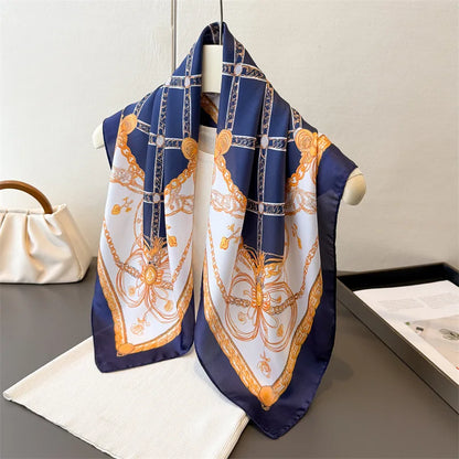 2025 New Paisley Print Silk Scarf for Women Square Hijab Soft Neck Tie Female Fashion Decoration Silk Headscarf 70*70cm Kerchief