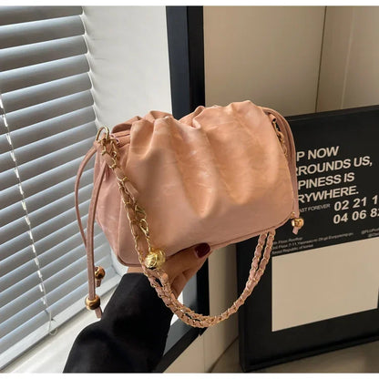 Chain Bag Ladies PU Leather Shoulder Bags Purse for Women Fashion Crossbody Bags Underarm Bag Small Square Satchel Handbag Bolas