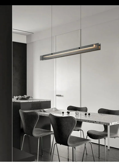 Nordic Long Glass Ceiling Chandelier Dimmable for Table Dining Room Kitchen Island Office Pendant Lights Decor Hanging Fixture