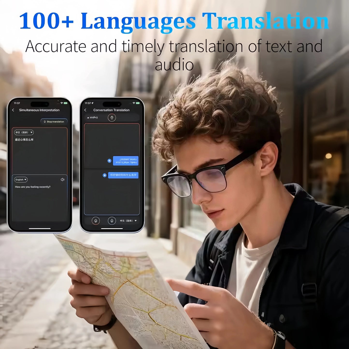 2026 New Smart Glasses Men 800W Camera Video Recording AI Recog Bluetooth Call Voice Translation Outdoor Driving Sunglasses