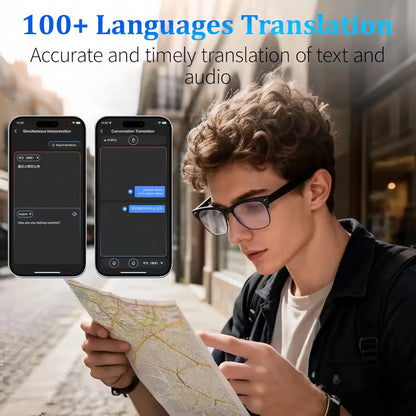 2026 New Smart Glasses Men 800W Camera Video Recording AI Recog Bluetooth Call Voice Translation Outdoor Driving Sunglasses