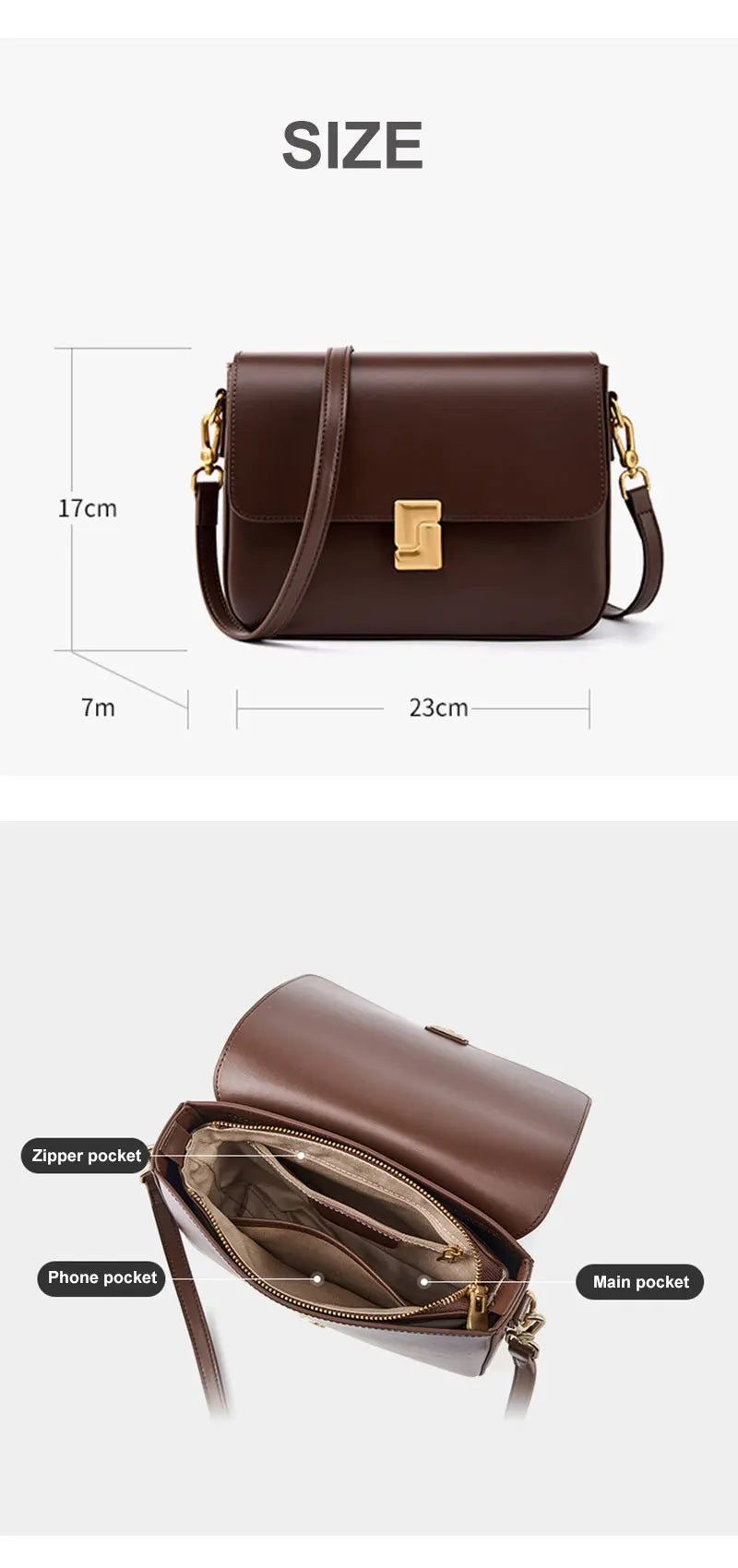 Luxury Genuine Leather Women Bag 2025 New Women's Shoulder Bag High Quality Cowhide Square Crossbody Bags Designer Handbags