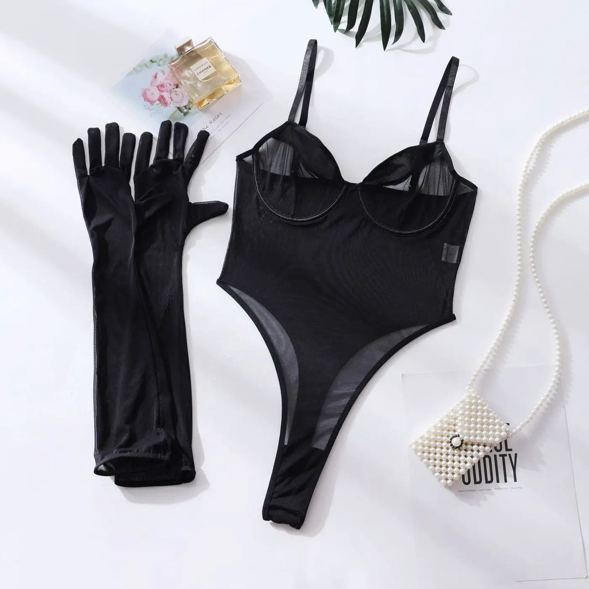Sexy Jumpsuit With Lace Transparent Mesh Gloves Women Rompers Clothing Body Suits Lace Transparent Sweet Fashion Sexy Korean 5OW