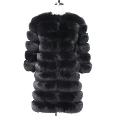 NEW Real Fur Coats Women Natural Real Fur Jackets Vest Winter Outerwear Women Silver Blue Fox Coat High Quality Fur Clothes