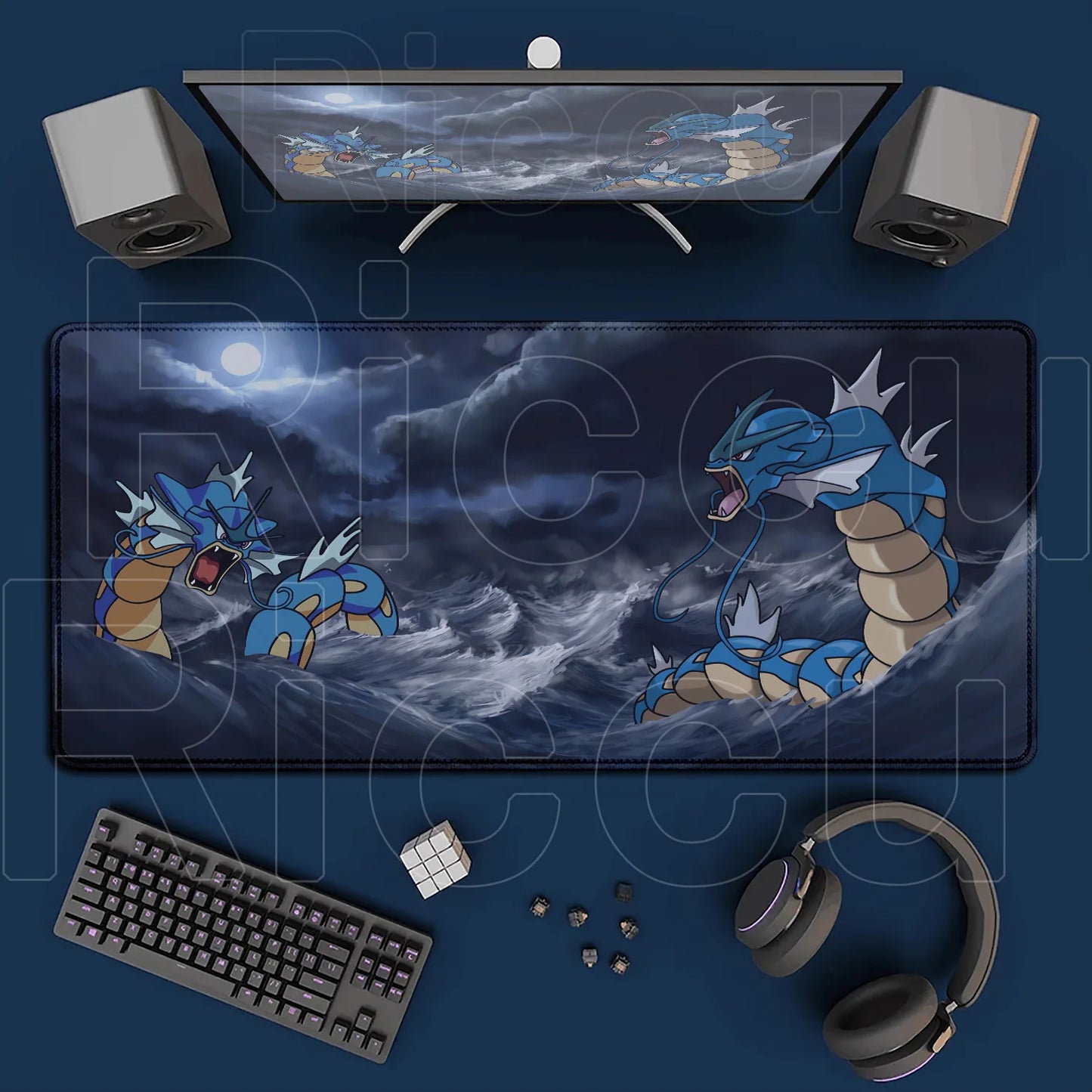 Gaming Anime P-Pokemons Gyarados Mousepad Large Non-slip Rubber Mouse Pad Gamer XXL 900x400mm Pc Keyboard Desk Mouse Mat Carpet