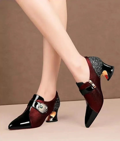2026 Zapatos De Mujer Women Cute Green Pu Leather Pointed Toe High Heel Shoes Lady Classic Black Office Pumps Sapatos Femininas