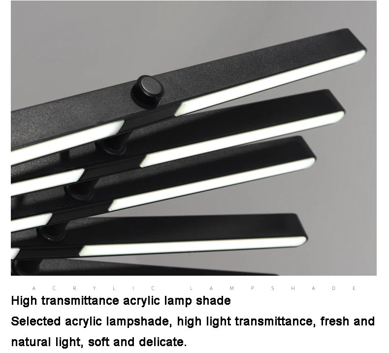 Modern LED Ceiling Chandelier Lights Nordic Luxury Pendant Lights for Living Dining Room Fish Bone Design Dimmable Hanging Lamp