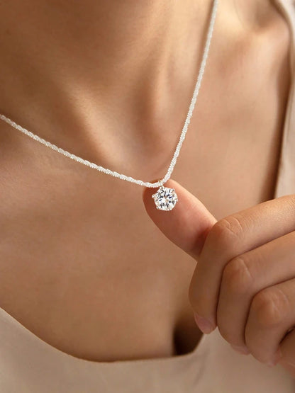 1ct Moissanite Diamond Cross Pendants Necklace for Women 925 Sterling Silver Christian Neck Chain Jewelry