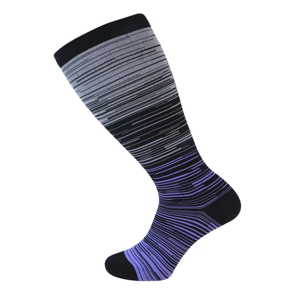 1Pair Plus Size 2XL-7XL New Compression Socks Unisex Wide Calf Knee High Compression Stockings Support for Circulation Nurses