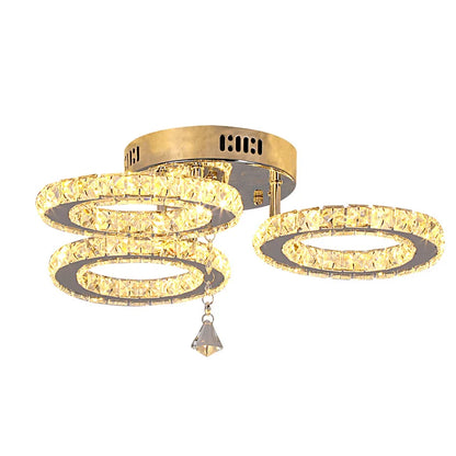 Modern Pendant Light Led Crystal Ring Ceiling Lamp Living Dining Room Chandelier Lustre Bedroom Luxury Home Decor Fixture Lumina