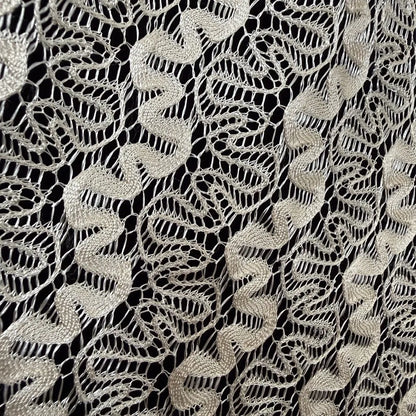 Versatile 140×140cm Lace Shawl Elegant Hollowed-out Design Knitted Shawl Breathable Tassel Shawl for Women