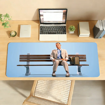 Classic Movie Forrest Gump Mouse Pad Large Non-Slip Waterproof Mat Stitched Edge Keyboard Pad for Gaming Daily Office