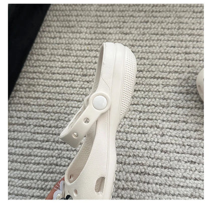 Clogs Summer Slippers Women Luxury Pearl Metal Flower Mary Janes Designer Ballet Shoes Girls Corc Charms Sandals Indoor Outdoor