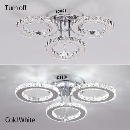 Modern Pendant Light Led Crystal Ring Ceiling Lamp Living Dining Room Chandelier Lustre Bedroom Luxury Home Decor Fixture Lumina
