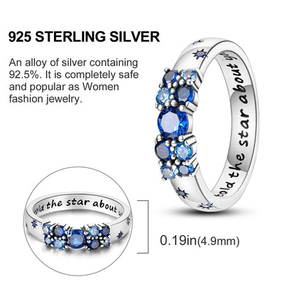 Original 925 Sterling Silver Ring Colorful Diamonds Cubic Zircon Finger Ring For Women Jewelry Wedding Engagement Birthday Gift
