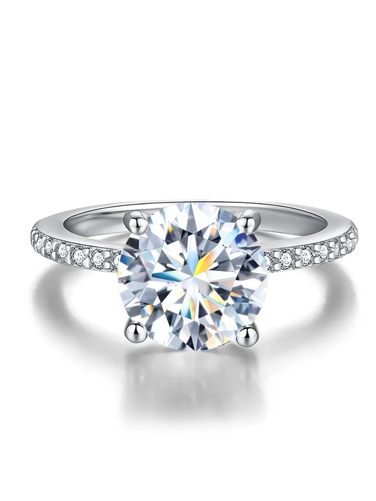 Real 1-5CT Classic Round Moissanite Diamond Rings for Women Wedding Real 925 Sterling Silver Designer Luxury Fine Jewelry