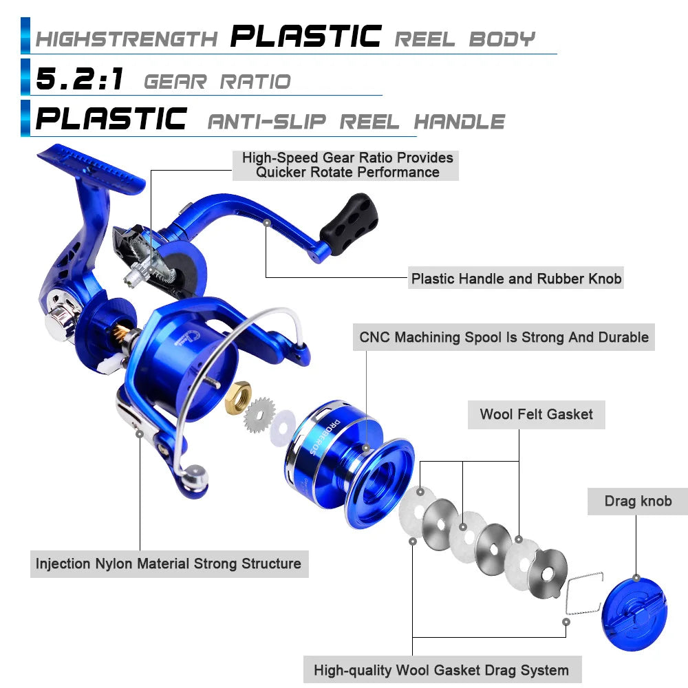 Spinning Fishing Reel 1000-6000 5.2:1 1BB 9KG Max Drag Left Right Handle Long Cast Freshwater Carp Rock Lure Fishing Tackle