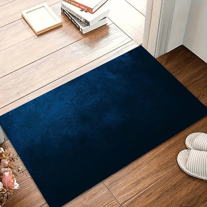 Solid Navy Blue Velvet Area Rugs Non-Slip Entry Door Mat Washable Carpet for Living Room Bedroom Home Decor Washroom Floor Mat