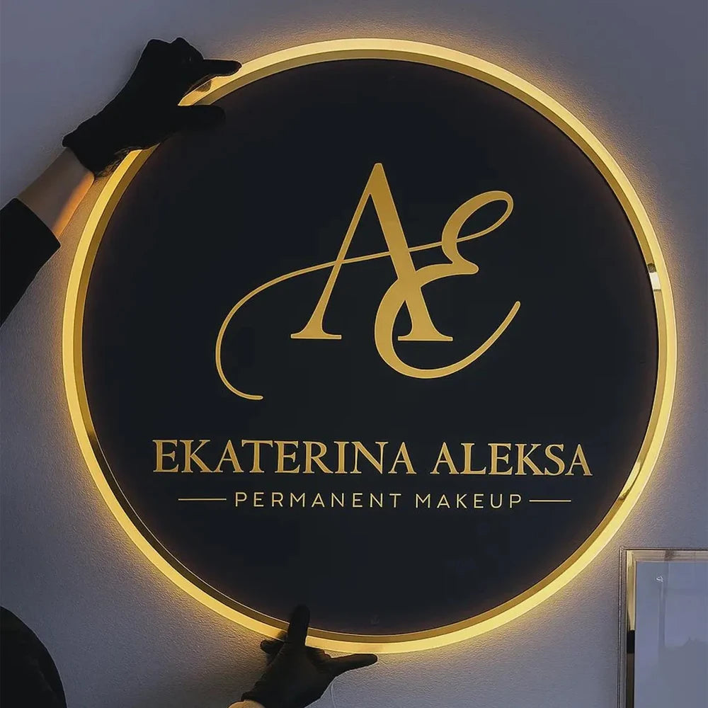 Custom Acrylic Sign Personalise Signboard Business Neon Logo LED Backlight Name Sign Decor for Office Door Sign Wall Decor Signs