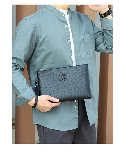 New Business Style Men Clutch Large Wallet Soft PU Leather Male Wristlet Pack Bag Elegant Leisure Stylish HandBags Envelope Bag
