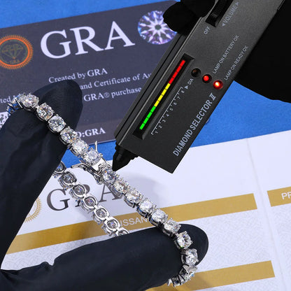 NUOYA Hip Hop Moissanite Tennis Necklace Ice Out VVS1 Diamond Chain Sparkling Jewelry Luxury Gifts for Men and Women