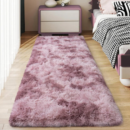 VIKAMA Ultra-Soft Running Rug Bedroom & Hallway Anti-Slip Mat Fluffy Plush Bedside Dormitory Carpet Home Decor