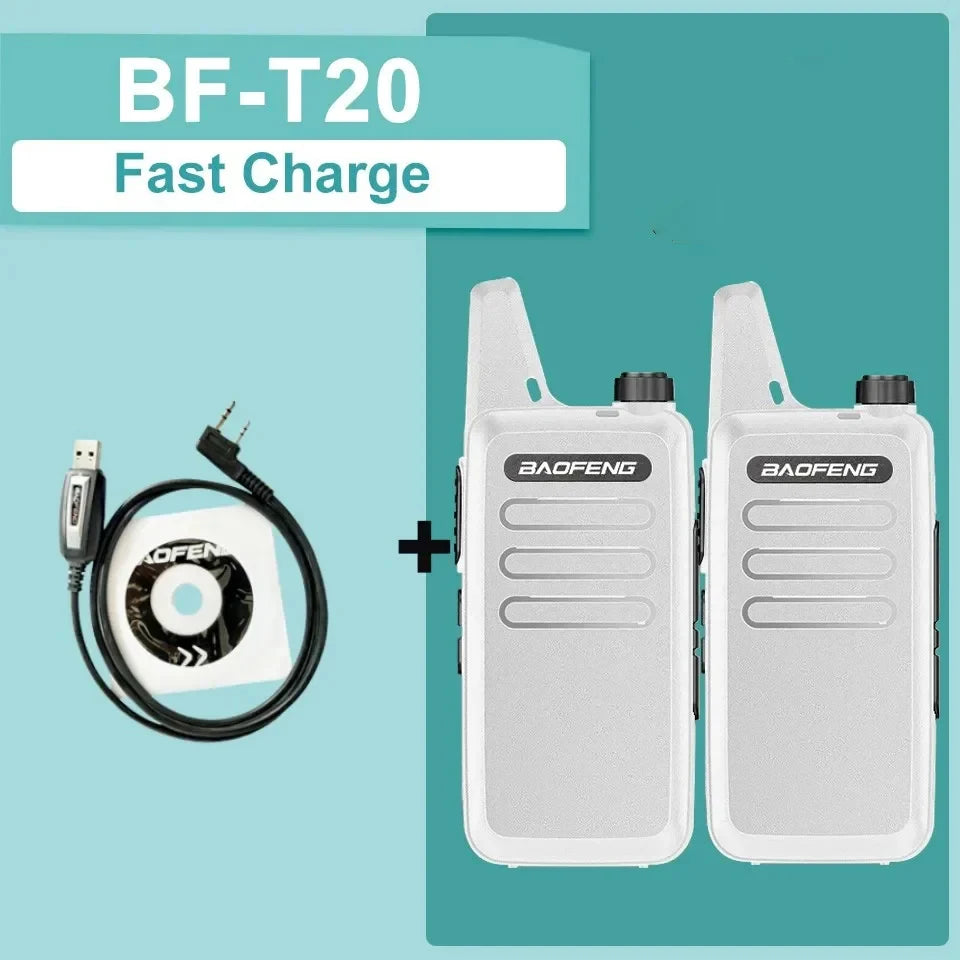 1/2PCS Baofeng BF-T20 Walkie Talkie Mini Micro USB Charging Portable Two Way Radios Upgrade Of BF-C9 KD-C1 For Hunting Kid’s Toy