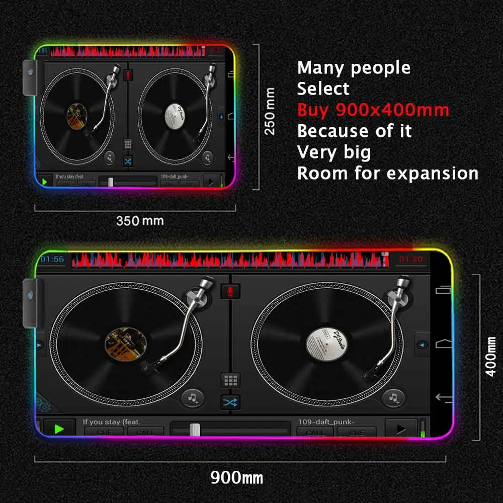 Dj Console Table Computer Desk Pc Mat Extra Large Mouse Pad XXL Carpet Led Large Mousepad Mice Mats with Backlight Keyboard Pad