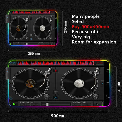 Dj Console Table Computer Desk Pc Mat Extra Large Mouse Pad XXL Carpet Led Large Mousepad Mice Mats with Backlight Keyboard Pad