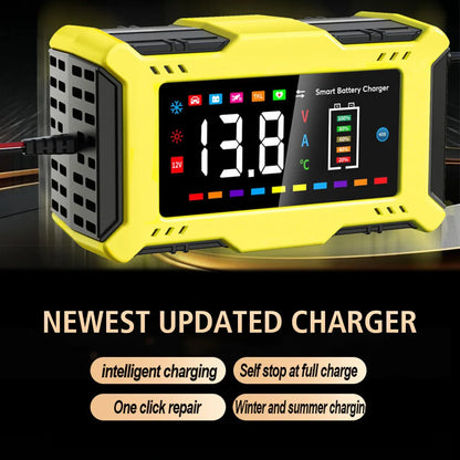 Car Battery Charger Intelligent Smart Battery Charging Universal 12V 10A/6A Fast Power Charging Pulse Repair Tools For SUV Motorcycle Truck RV