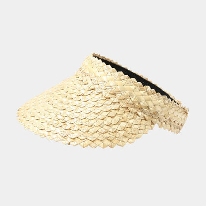 1pc Straw Sun Visors & Hats for Women Outdoor vacation sun protection beach hat Beach Hats for tralve,Handmade,Sun Protection