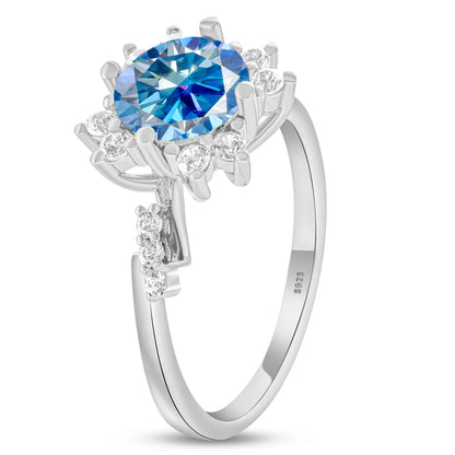 1-3ct Moissanite Wedding Rings Women 925 Sterling Silver Plated 18K White Gold Ring Engagement Promise Band Fine Jewelry Gift