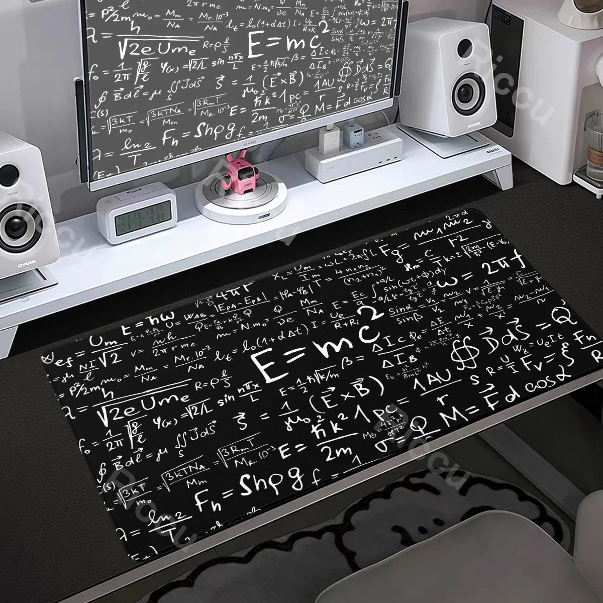 Formula Science Mousepad XXL Black Desk Mats MousePads Keyboard Pad Geometric Math Formula Gamer Anti-slip PC Extended Table Mat