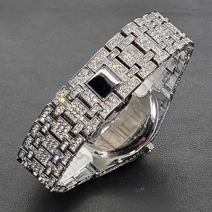 Hot Sale Diamond Watches for Men Luxury Brand Iced Out Quartz Wristwatch Fashion Stainless Steel Waterproof Clock Reloj Hombre