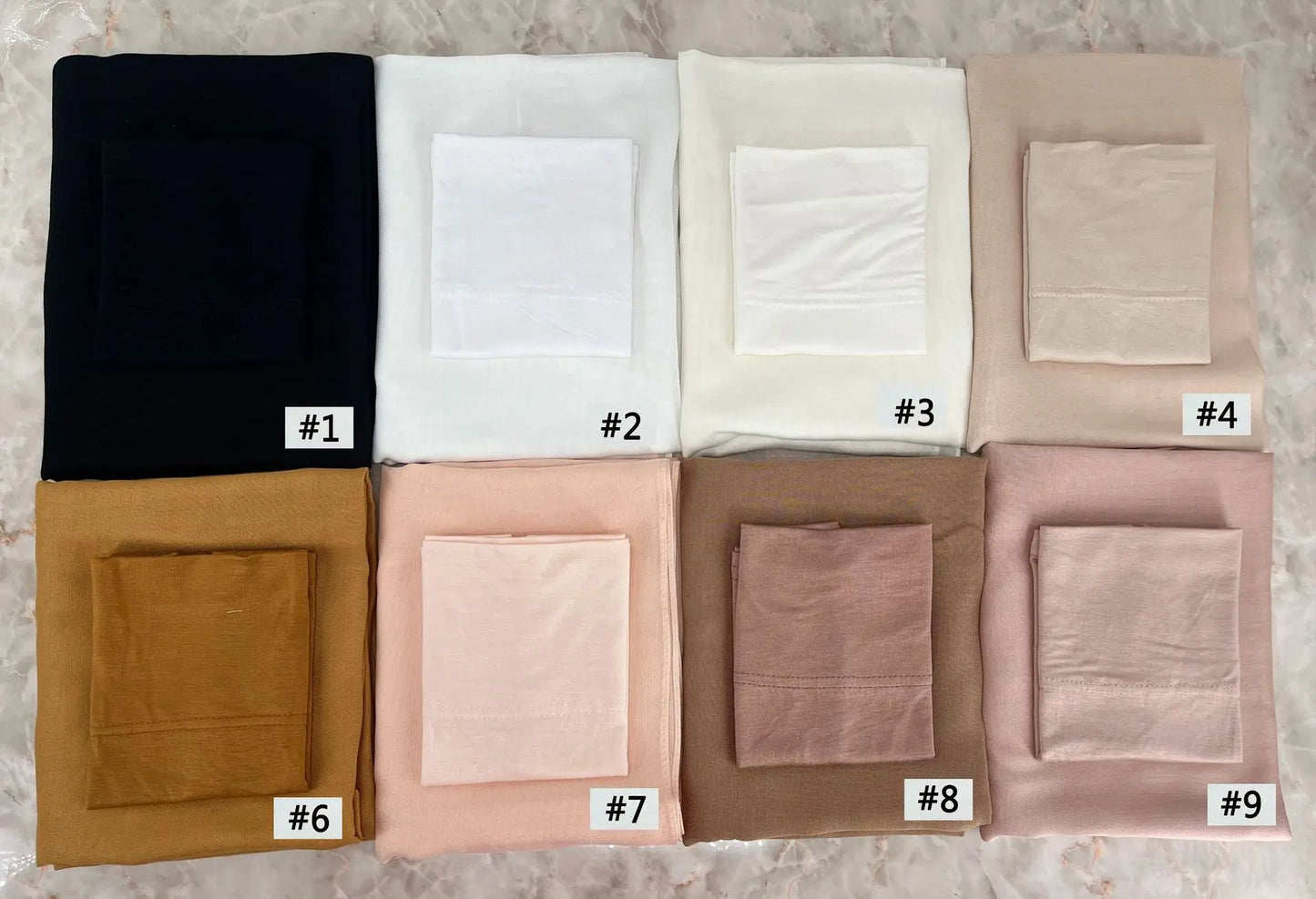 84colors Modal Hijab with Modal Undercap Set Basic Stretchy Pullover Headscarf Thin Breathable Sunscreen Head Wrap Hijabs Scarf