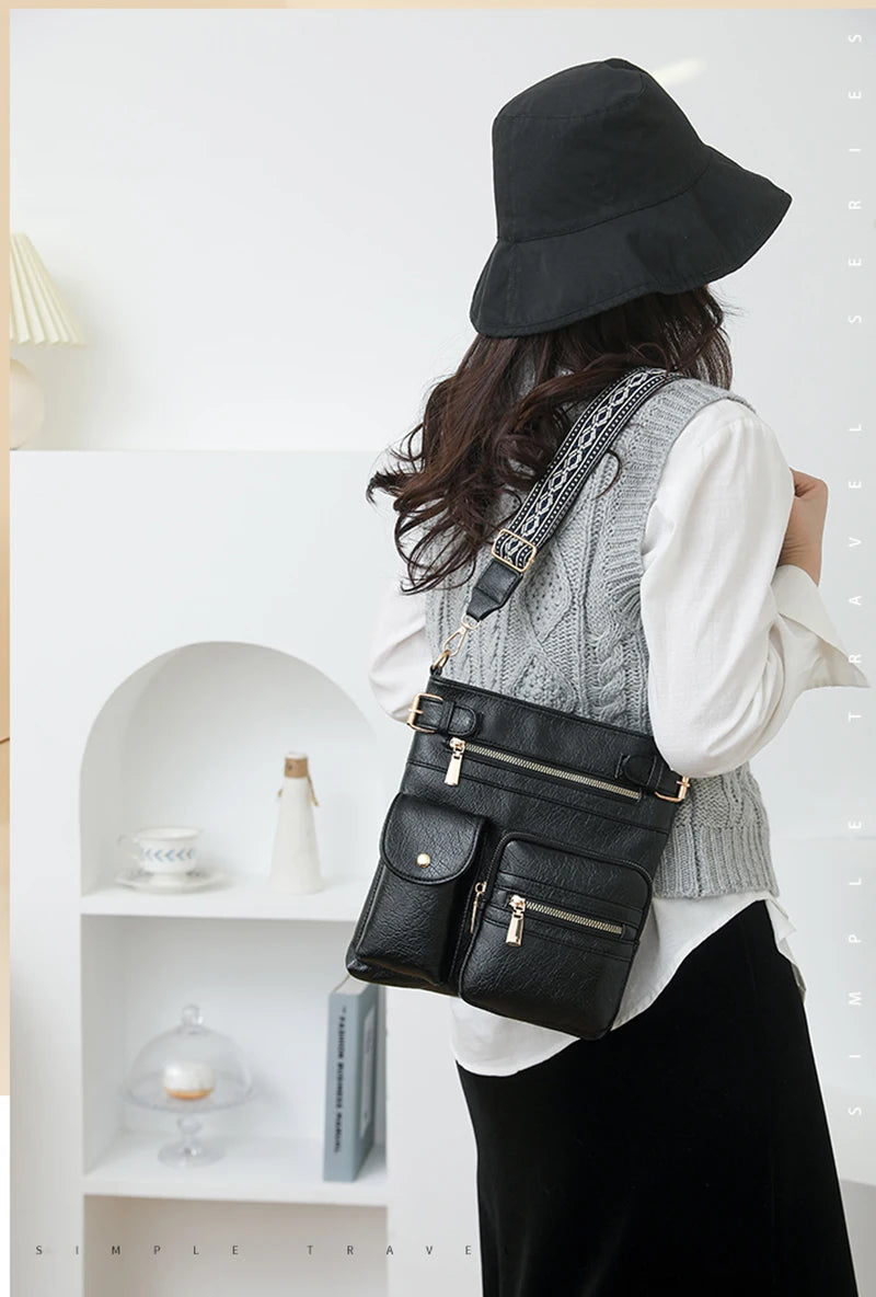 Designer Luxury Handbags 2025 New Vintage Soft Leather Tote Bags For Women Multi-pocket Shoulder Messenger Bags High quality Sac