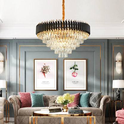 Villa Luxury Living Room Chandelier K9 Crystal Restaurant Pendant Lights Modern Ceiling Chandelier Dining Table Indoor Home Lamp