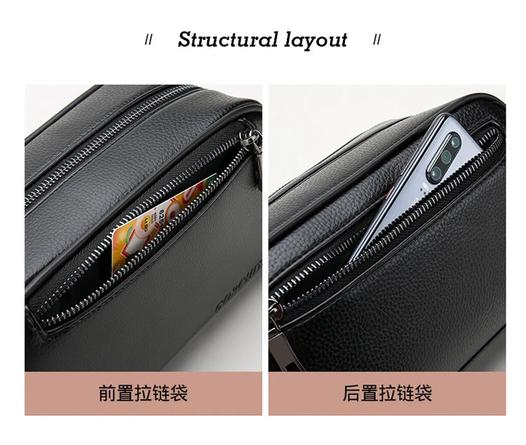 Men's Clutch Bag Fingerprint Lock Anti-theft Large Capacity Clutch Bag Wallet Business Men's Bag