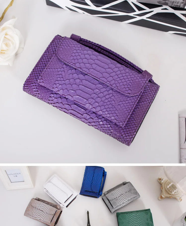 Luxury Snake Pattern Chain Flap Handbags Evening Clutches Crossbody Messenger Shoulder Bags Women Female Ladies Luxurious Purses
