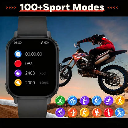 2026 1000mAh Large Battery 2026 New 2.04" HD Display Health Monitor Smart Watch Bluetooth Call IP68 Waterproof Sports Smartwatch