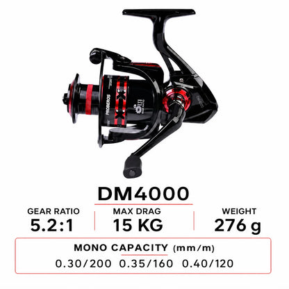 1000-8000 Full Metal Spinning Fishing Reel 4.7:1-5.2:1 23KG Max Drag Long Cast Carp Sea Fishing Wheel Accessories