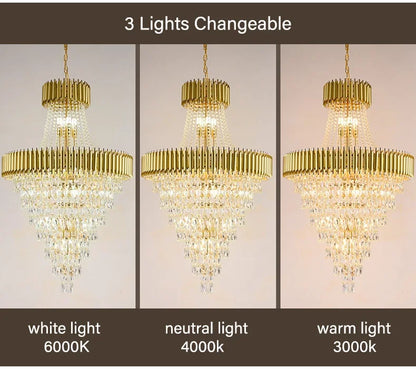 Luxury Crystal Chandeliers Home Villa Duplex  Attic Living Room Lighting Loft Decoration Indoor Pendant Lights Fixtures